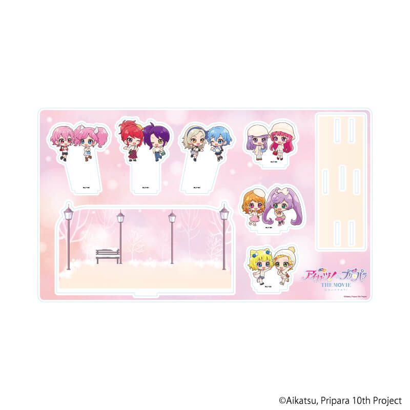 プレミアム アクリルジオラマプレート「アイカツ！×プリパラ THE MOVIE -出会いのキセキ！-」03/集合デザイン(ミニキャライラスト)
