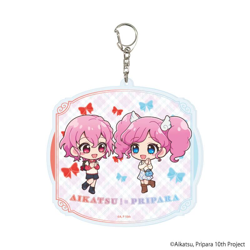 デカアクリルキーホルダー「アイカツ！×プリパラ THE MOVIE -出会いのキセキ！-」06/まどか＆レオナ(ミニキャライラスト)