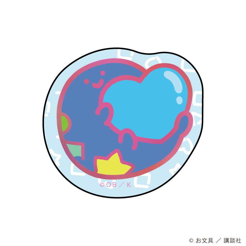 ダイカットスマホステッカー「お文具といっしょ」08/名も無き者 パステルポップver.(描き下ろしイラスト)