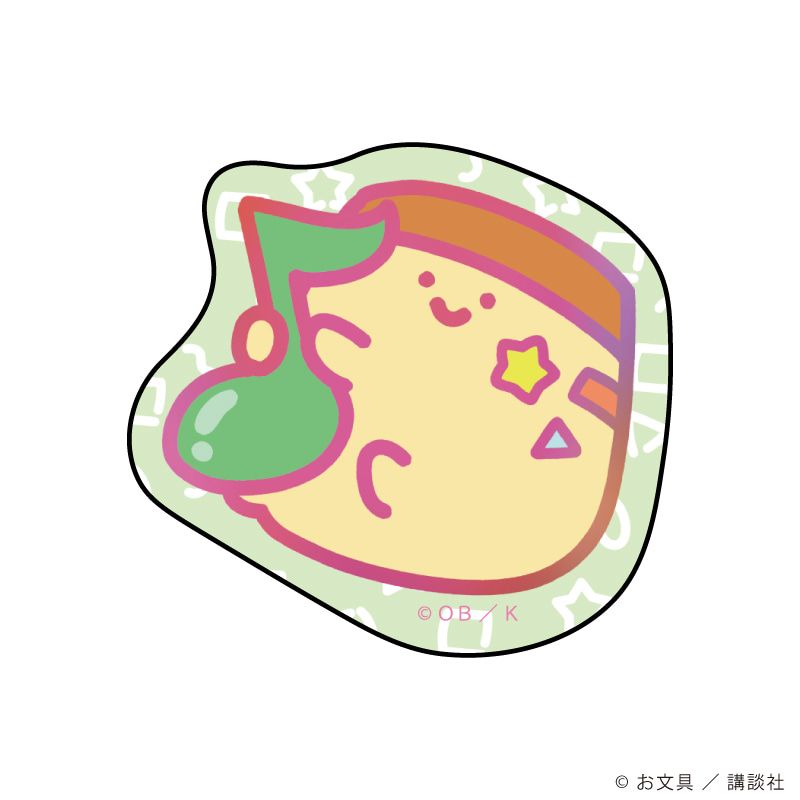 ダイカットスマホステッカー「お文具といっしょ」07/プリンさん パステルポップver.(描き下ろしイラスト)