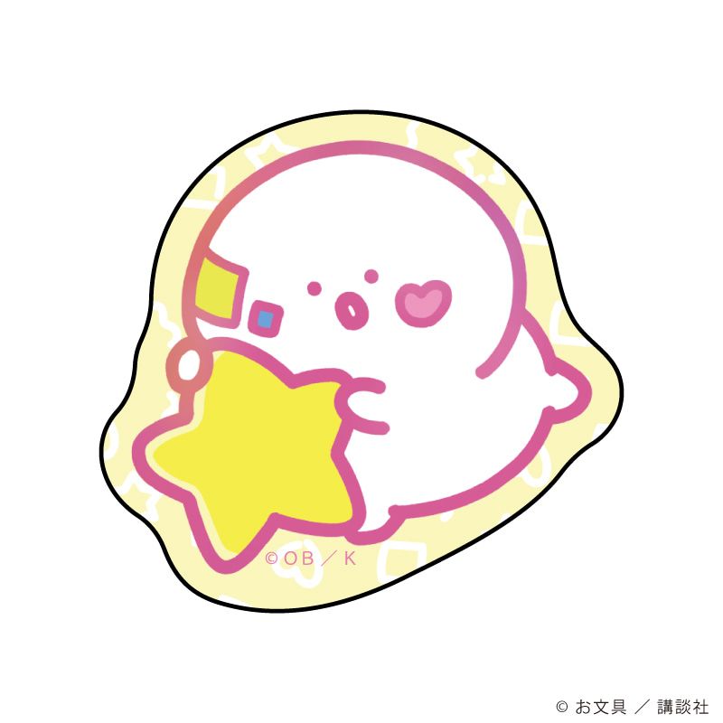 ダイカットスマホステッカー「お文具といっしょ」06/お文具さん パステルポップver.(描き下ろしイラスト)