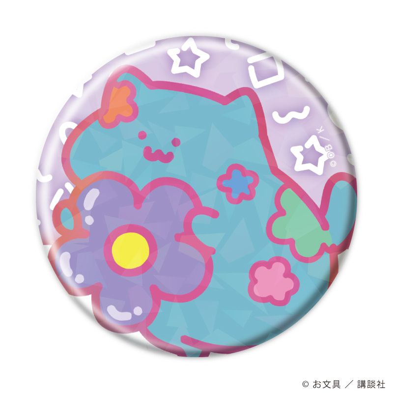 ホログラム缶バッジ(57mm)「お文具といっしょ」02/パステルポップver. コンプリートセット(全6種)(描き下ろしイラスト)