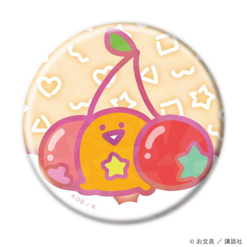 ホログラム缶バッジ(57mm)「お文具といっしょ」02/パステルポップver. コンプリートセット(全6種)(描き下ろしイラスト)