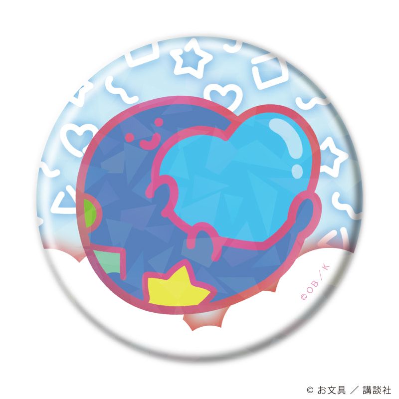 ホログラム缶バッジ(57mm)「お文具といっしょ」02/パステルポップver. ブラインド(6種)(描き下ろしイラスト)