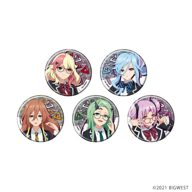 缶バッジ「劇場版マクロスΔ 絶対LIVE!!!!!!」08/ギャルvs生徒会ver. コンプリートセット(全5種)(描き起こしイラスト)