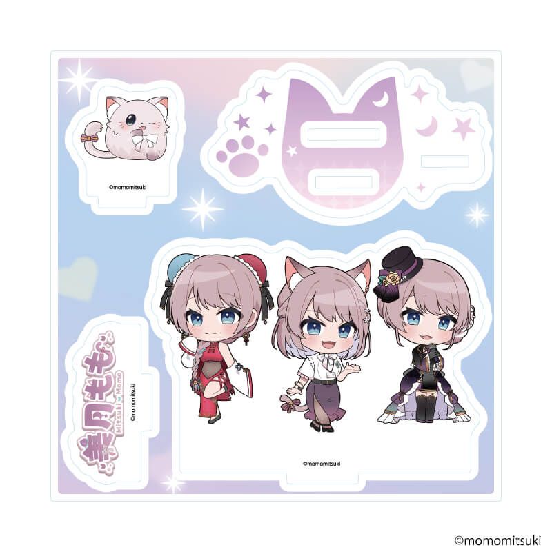アクリルスタンドプレート「美月もも」01/集合デザイン(ミニキャライラスト)