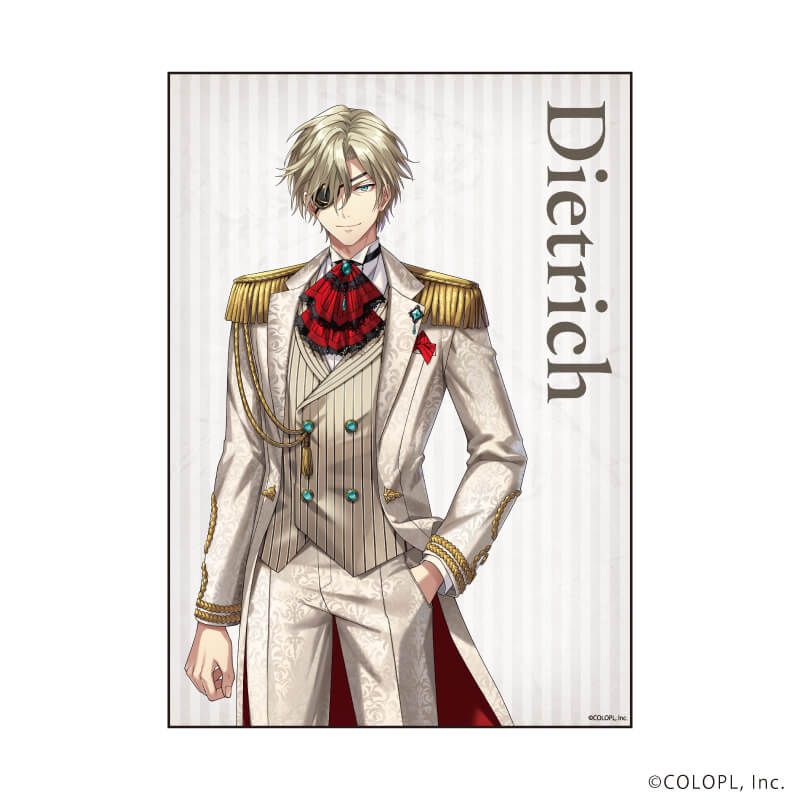 A3クリアポスター「クイズRPG 魔法使いと黒猫のウィズ」02/ディートリヒ ホワイトデーver.(描き下ろしイラスト)