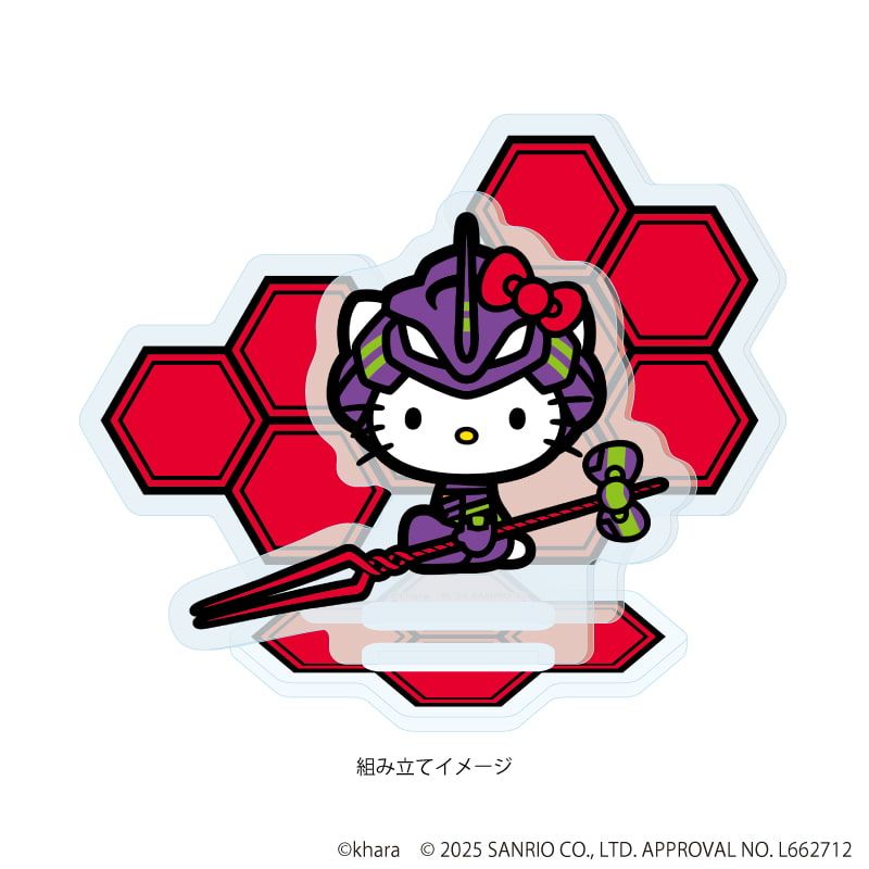 アクリルスタンドプレート「エヴァンゲリオン×サンリオキャラクターズ」06/初号機×ハローキティ(コラボイラスト)