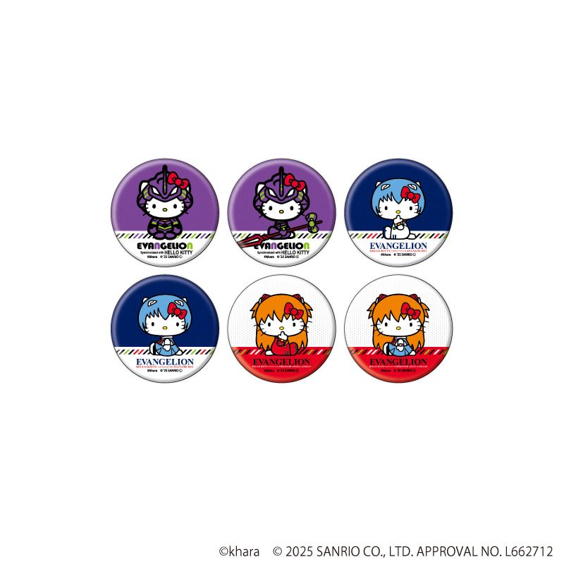 缶バッジ「エヴァンゲリオン×サンリオキャラクターズ」02/コンプリートセット(全6種)(コラボイラスト)