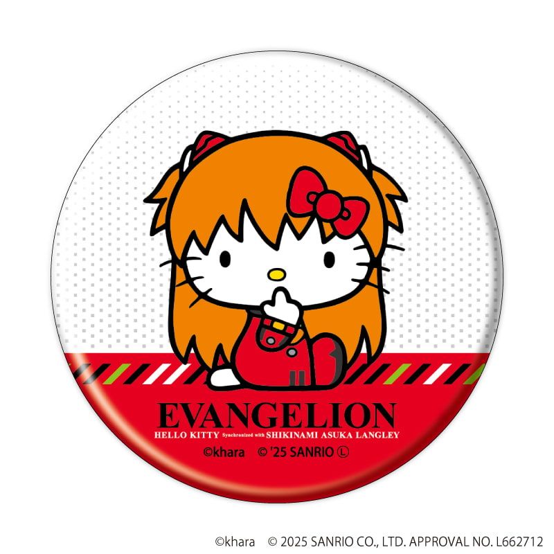 缶バッジ「エヴァンゲリオン×サンリオキャラクターズ」02/トレーディング(6種)(コラボイラスト)