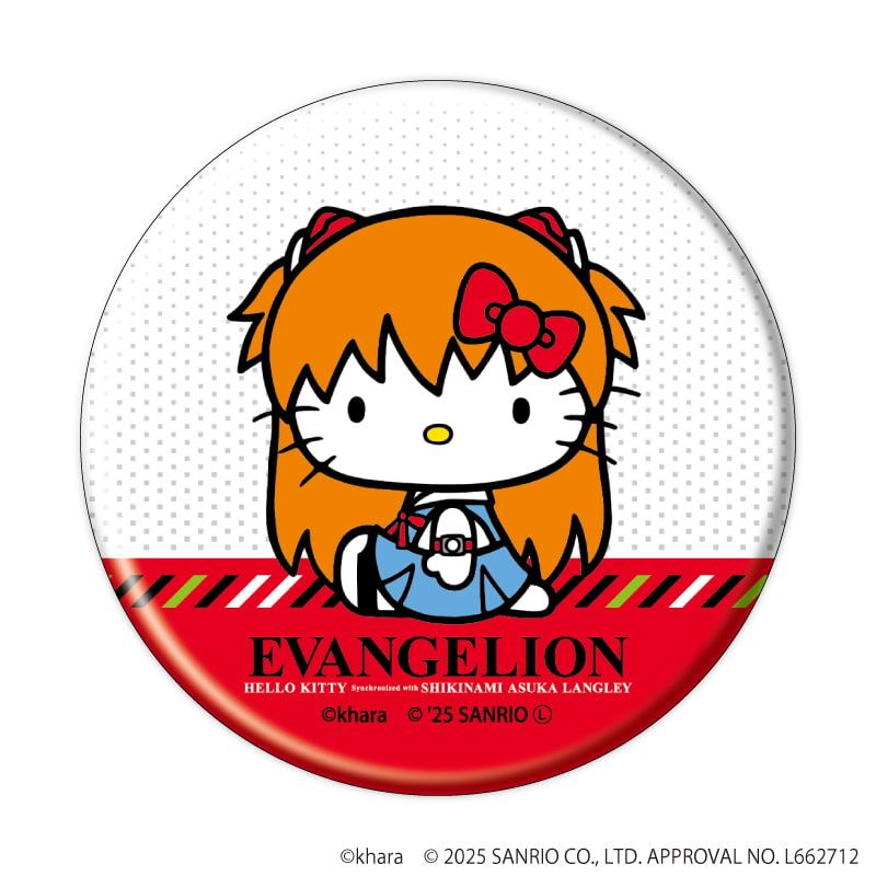 缶バッジ「エヴァンゲリオン×サンリオキャラクターズ」02/トレーディング(6種)(コラボイラスト)