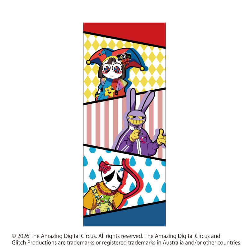 フェイスタオル「アメイジング・デジタル・サーカス」01/カラフルver.(描き起こしイラスト)