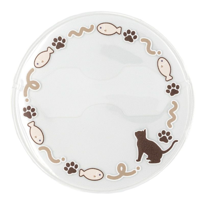 57mm缶デコカバー171/猫とお魚(ブラウン)【推し活】