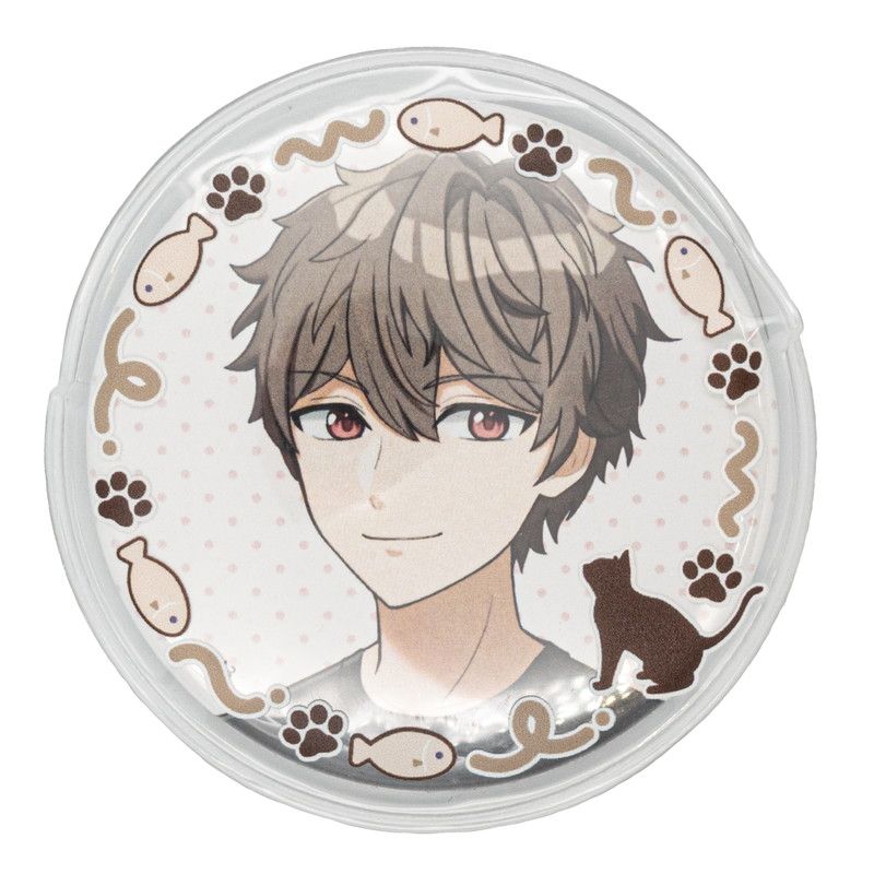 57mm缶デコカバー171/猫とお魚(ブラウン)【推し活】