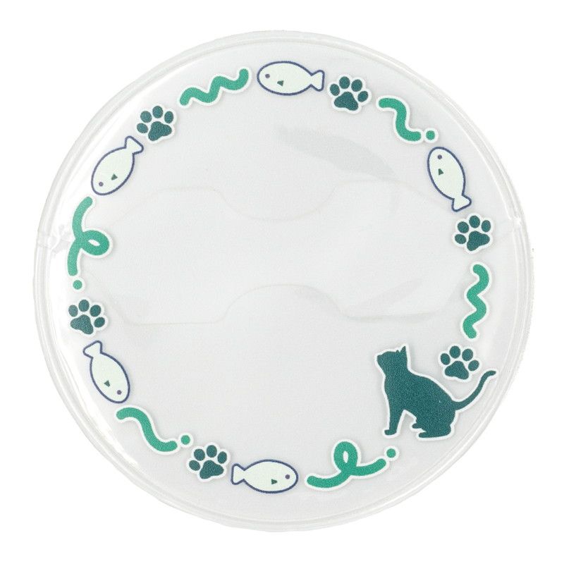 57mm缶デコカバー170/猫とお魚(グリーン)【推し活】