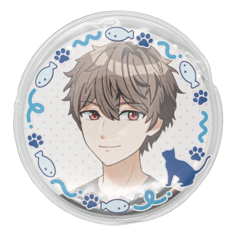 57mm缶デコカバー169/猫とお魚(ブルー)【推し活】