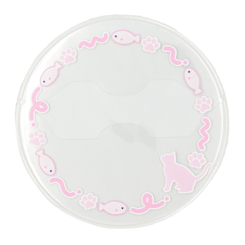 57mm缶デコカバー167/猫とお魚(ピンク)【推し活】