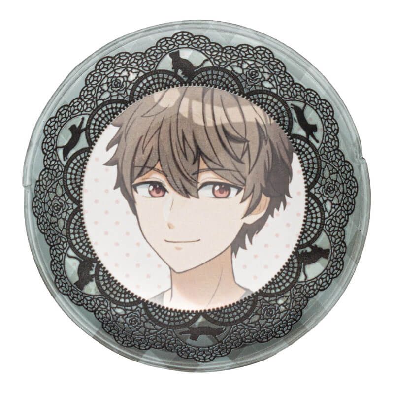 57mm缶デコカバー166/猫柄レース(ブラック)【推し活】