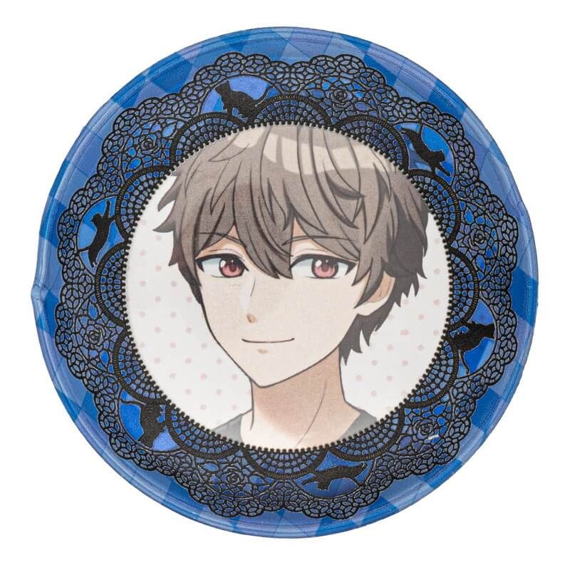 57mm缶デコカバー164/猫柄レース(ブルー)【推し活】