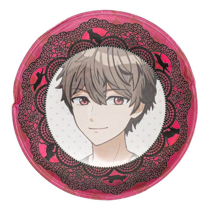 57mm缶デコカバー163/猫柄レース(レッド)【推し活】