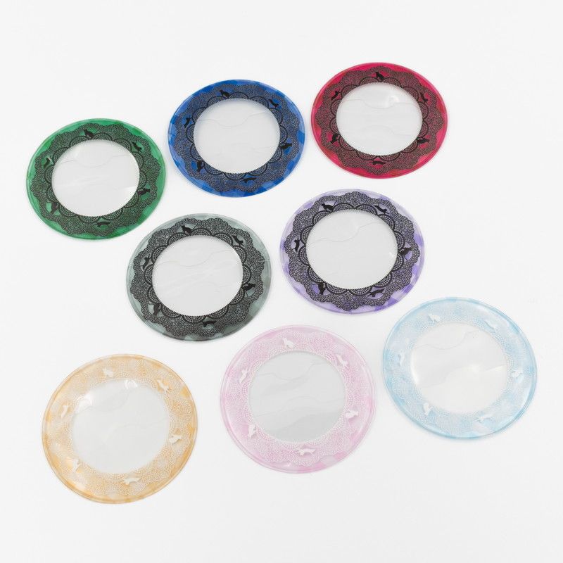 57mm缶デコカバー163/猫柄レース(レッド)【推し活】