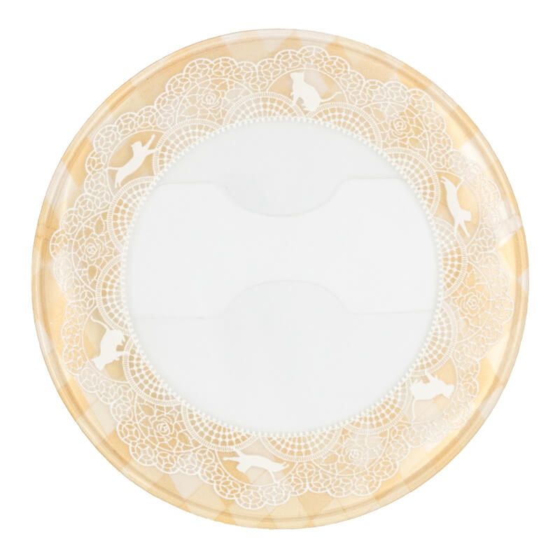 57mm缶デコカバー161/猫柄レース(ベージュ)【推し活】