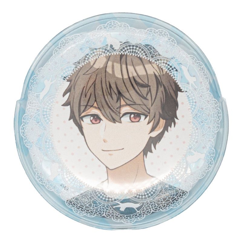 57mm缶デコカバー159/猫柄レース(ライトブルー)【推し活】