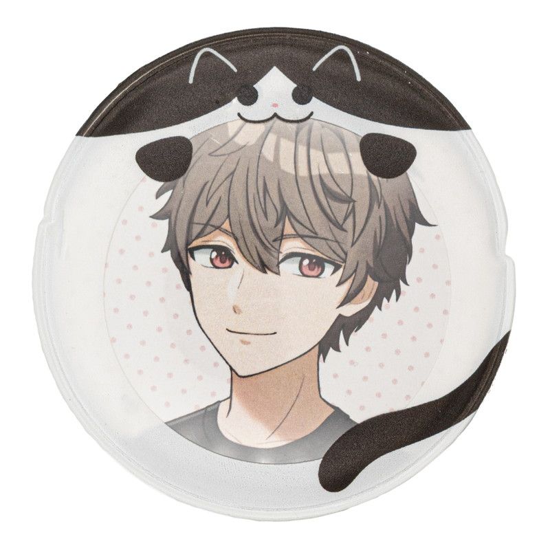 57mm缶デコカバー152/ぱくっとハチワレねこ【推し活】