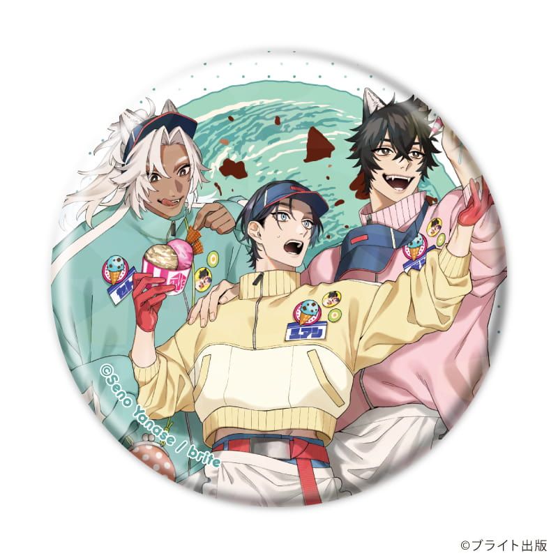 ホログラム缶バッジ(57mm)「Tulle Ice Cream Factory -7th Anniversary-」01/コンプリートセット(全7種)(描き下ろしイラスト)