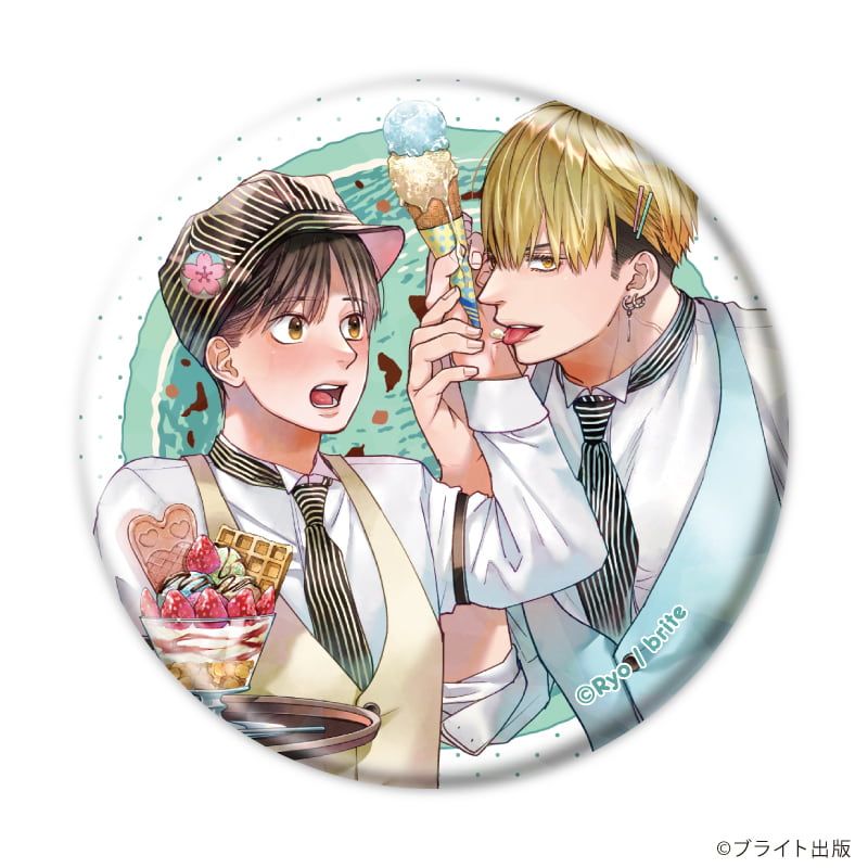 ホログラム缶バッジ(57mm)「Tulle Ice Cream Factory -7th Anniversary-」01/ブラインド(7種)(描き下ろしイラスト)
