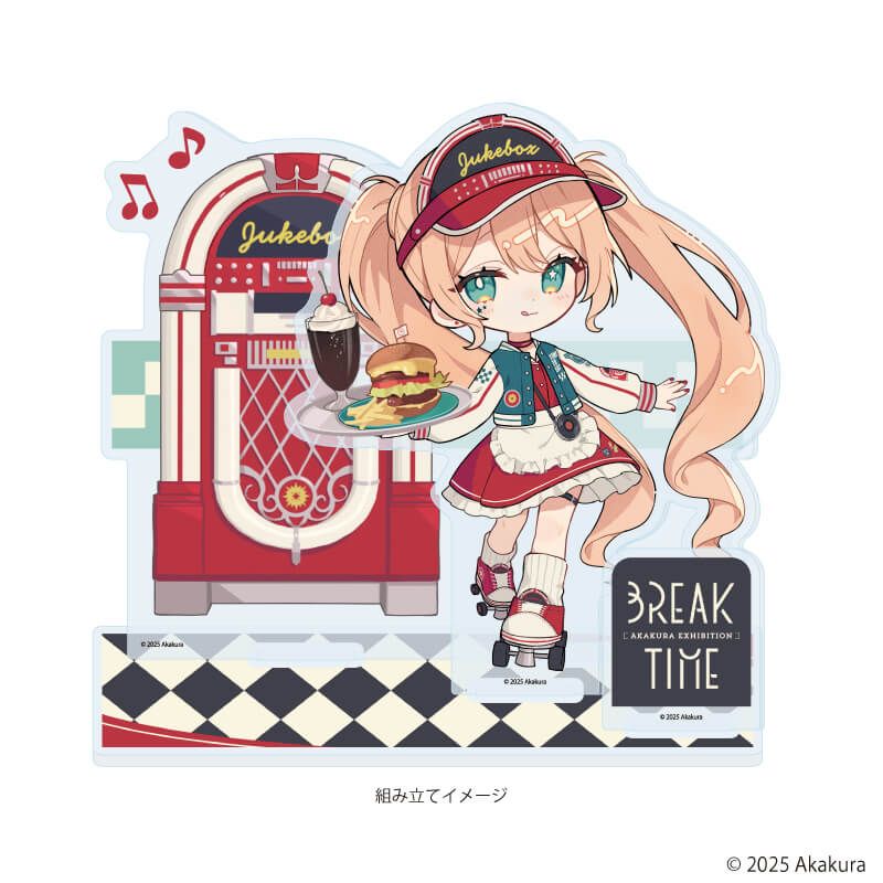アクリルジオラマ「赤倉個展『BREAK TIME』」02/ジュークボックス(描き下ろしイラスト)