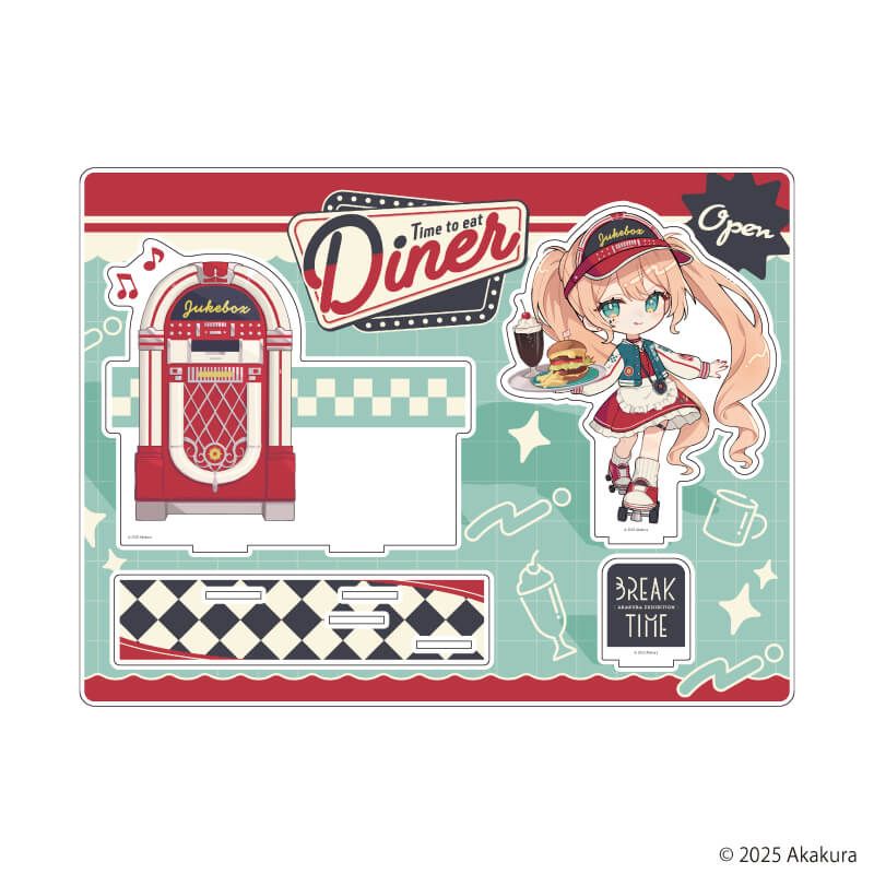 アクリルジオラマ「赤倉個展『BREAK TIME』」02/ジュークボックス(描き下ろしイラスト)