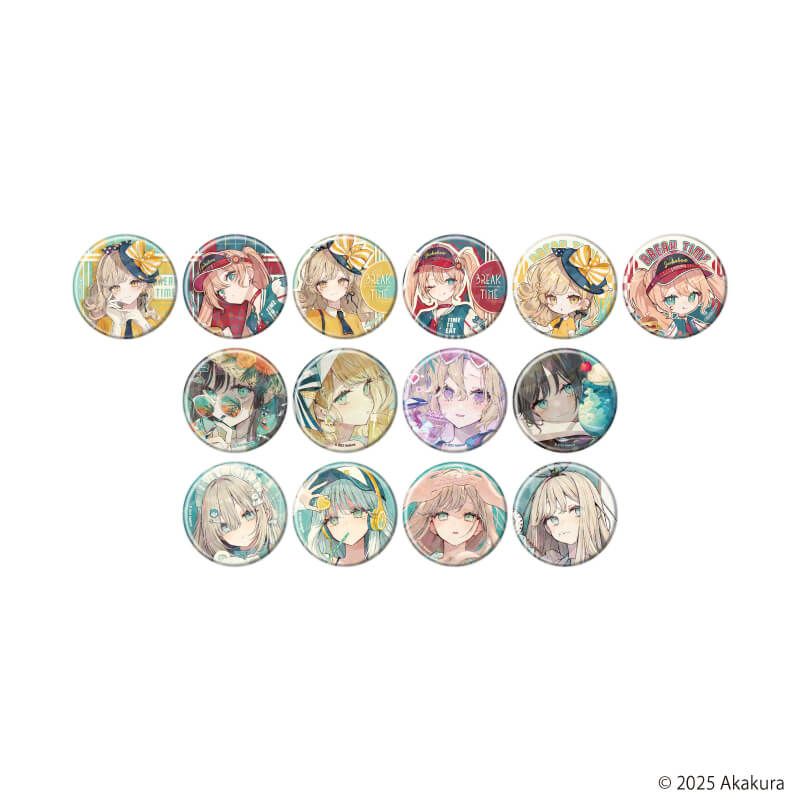 ホログラム缶バッジ(57mm)「赤倉個展『BREAK TIME』」01/コンプリートBOX(全14種)(公式&描き下ろしイラスト)