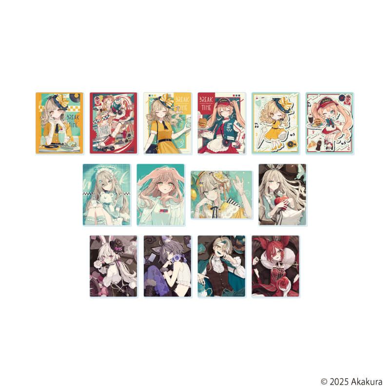 アクリルカード「赤倉個展『BREAK TIME』」01/ブラインド(14種)(公式&描き下ろしイラスト)