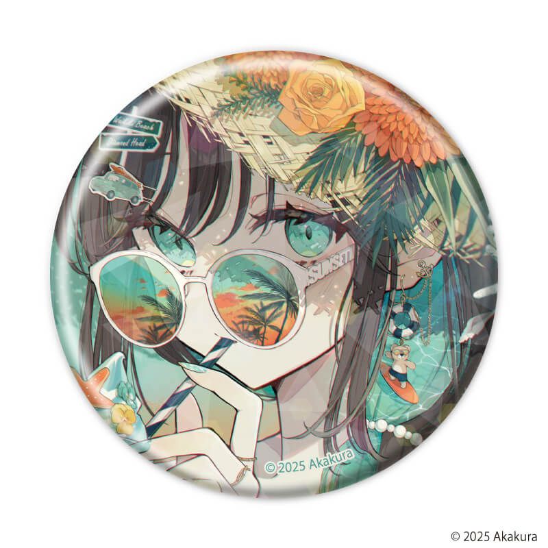 ホログラム缶バッジ(57mm)「赤倉個展『BREAK TIME』」01/ブラインド(14種)(公式&描き下ろしイラスト)