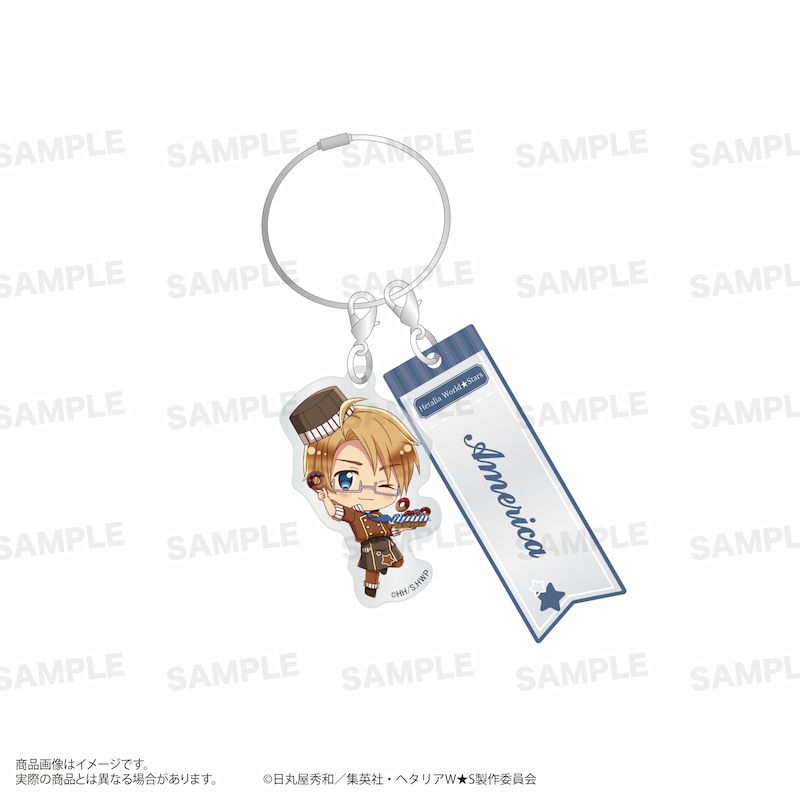 アニメ「ヘタリア World★Stars」ワイヤーアクリルキーホルダー（きゃらほっぴん！）ショコラティエver. アメリカ