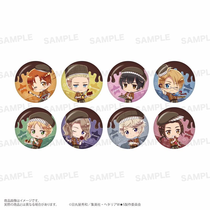 アニメ「ヘタリア World★Stars」トレーディング缶バッジ（きゃらほっぴん！）ショコラティエver. BOX