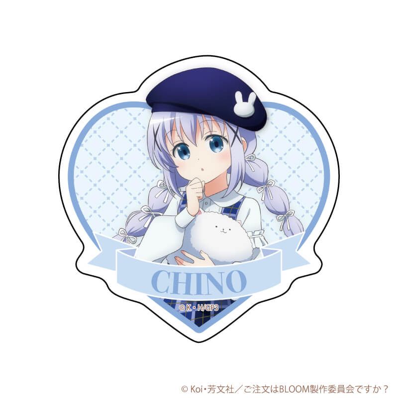 ダイカットステッカー「ご注文はうさぎですか？BLOOM」02/チノ ベレー帽ver.(描き下ろしイラスト)