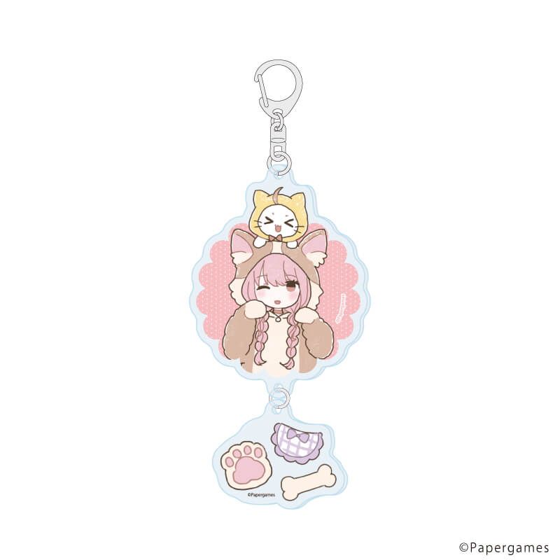 連結アクリルキーホルダー「シャイニングニキ」04/ニキ&モモ 犬ver.(グラフアートイラスト)