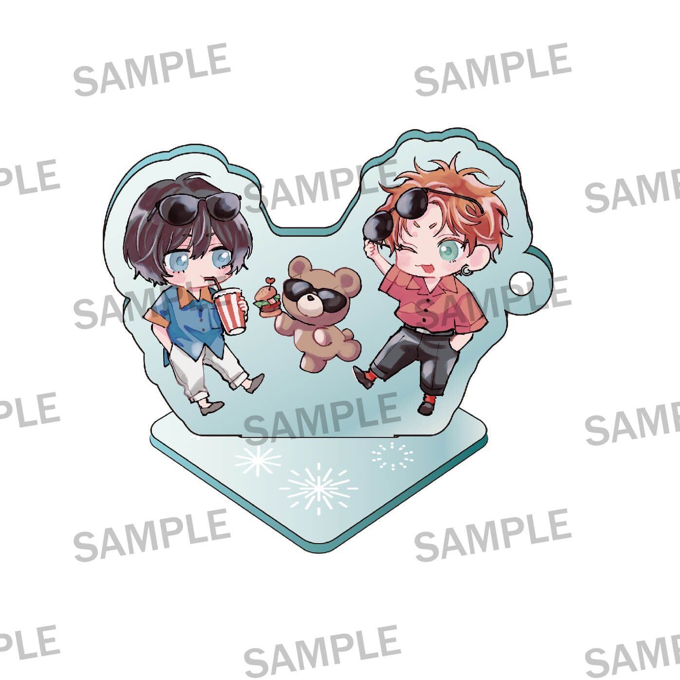 【w/MAUVEレーベル2周年記念】まぜて絡めてとかして愛でて 台座付きアクリルキーホルダー