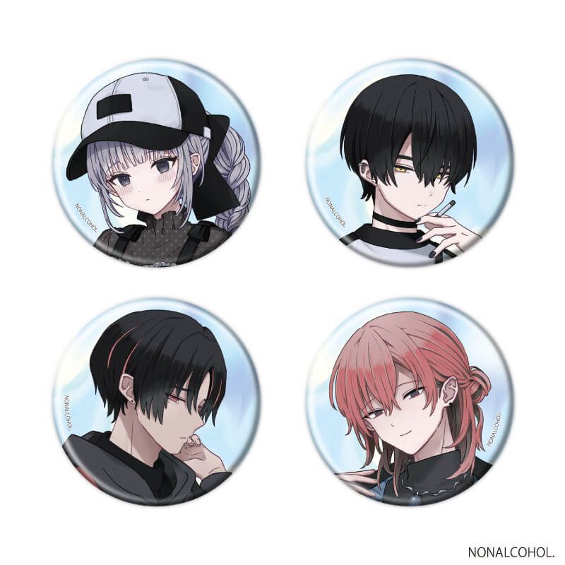 缶バッジ「泥舟と罪人」02/Y2Kストリートver. コンプリートセット(全4種)(描き下ろしイラスト)