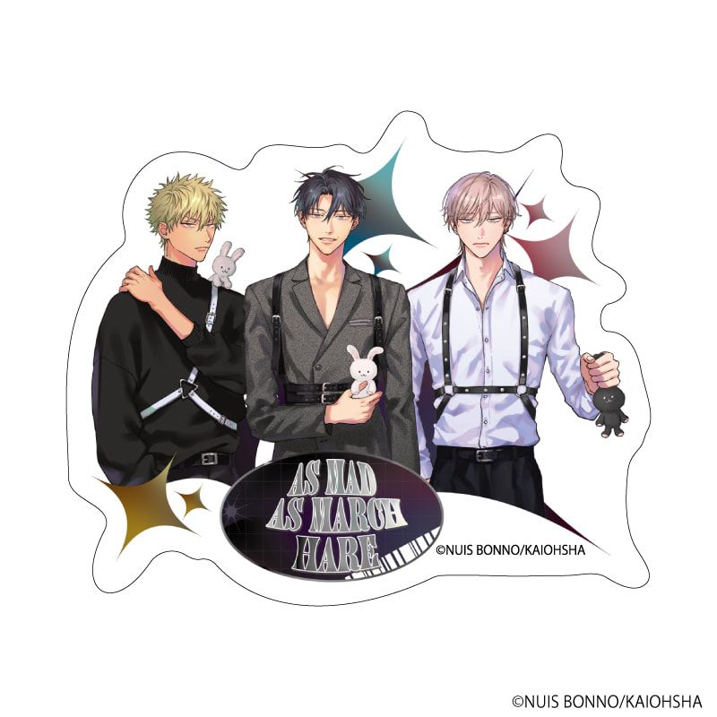 ダイカットスマホステッカー「三月の兎たち」01/五十嵐遥輝&八田圭吾&宇佐美麻也(描き下ろしイラスト)