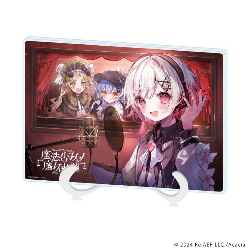 アクリルアートボード(A5サイズ)「魔法少女ノ魔女裁判」01/桜羽エマ&橘シェリー&遠野ハンナ(描き起こしイラスト)