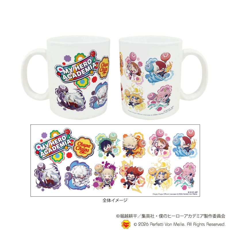 マグカップ(フルカラー)「アニメ 『僕のヒーローアカデミア』×チュッパチャプス」01/集合デザイン(ミニキャライラスト)