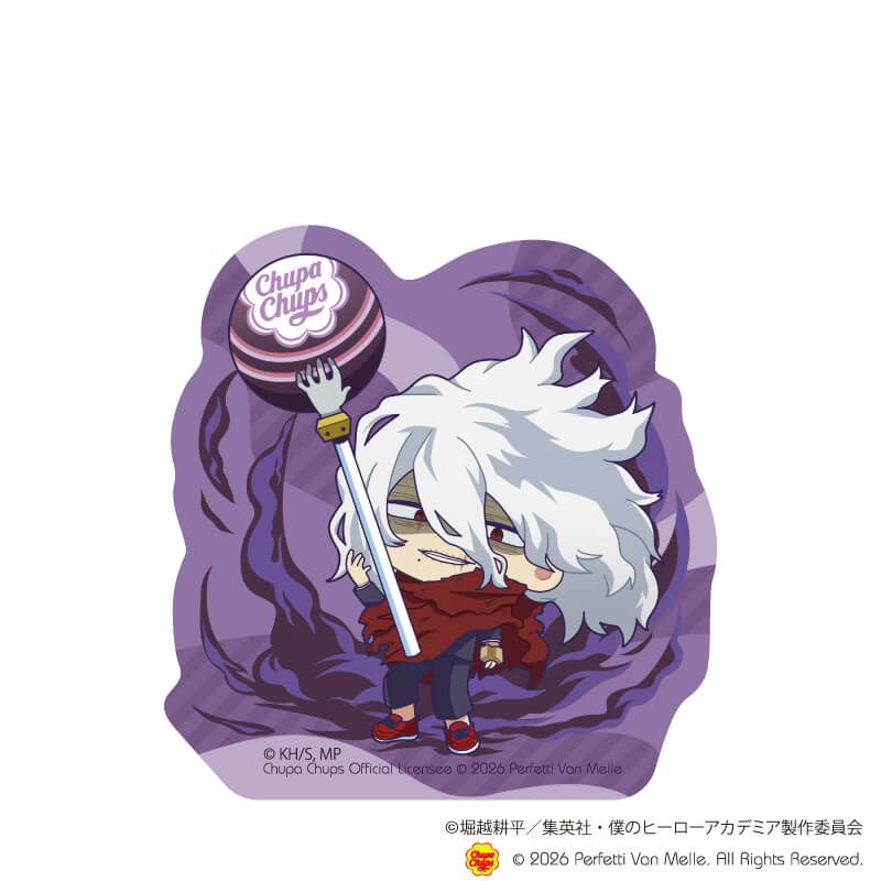 ダイカットステッカー「アニメ 『僕のヒーローアカデミア』×チュッパチャプス」08/死柄木　弔(ミニキャライラスト)