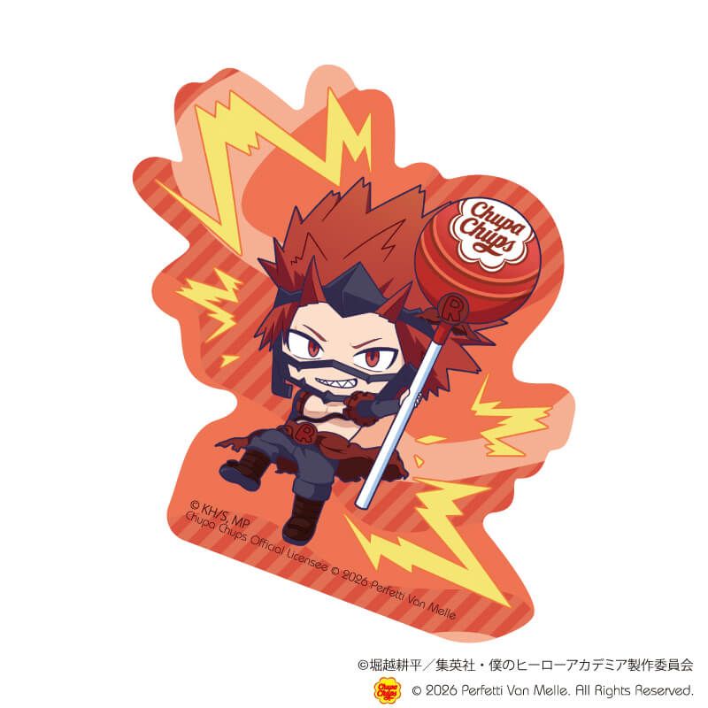 ダイカットステッカー「アニメ 『僕のヒーローアカデミア』×チュッパチャプス」05/切島　鋭児郎(ミニキャライラスト)