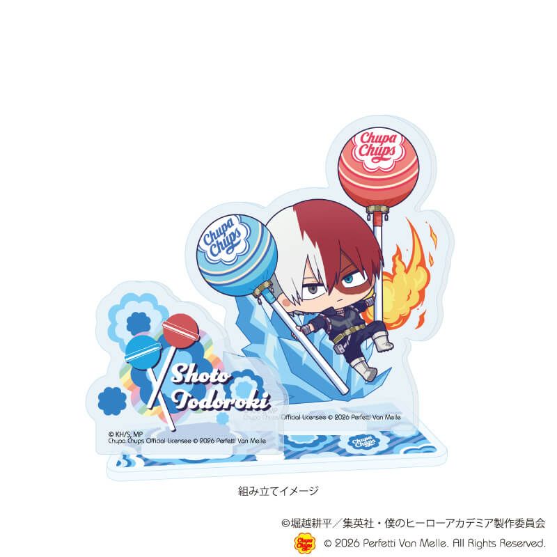 アクリルスタンドプレート「アニメ 『僕のヒーローアカデミア』×チュッパチャプス」04/轟　焦凍(ミニキャライラスト)