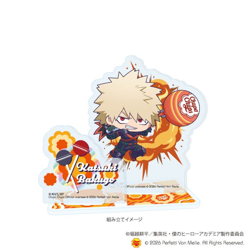 アクリルスタンドプレート「アニメ 『僕のヒーローアカデミア』×チュッパチャプス」02/爆豪　勝己(ミニキャライラスト)