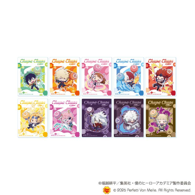 アクリルカード「アニメ 『僕のヒーローアカデミア』×チュッパチャプス」01/コンプリートセット(全10種)(ミニキャライラスト)