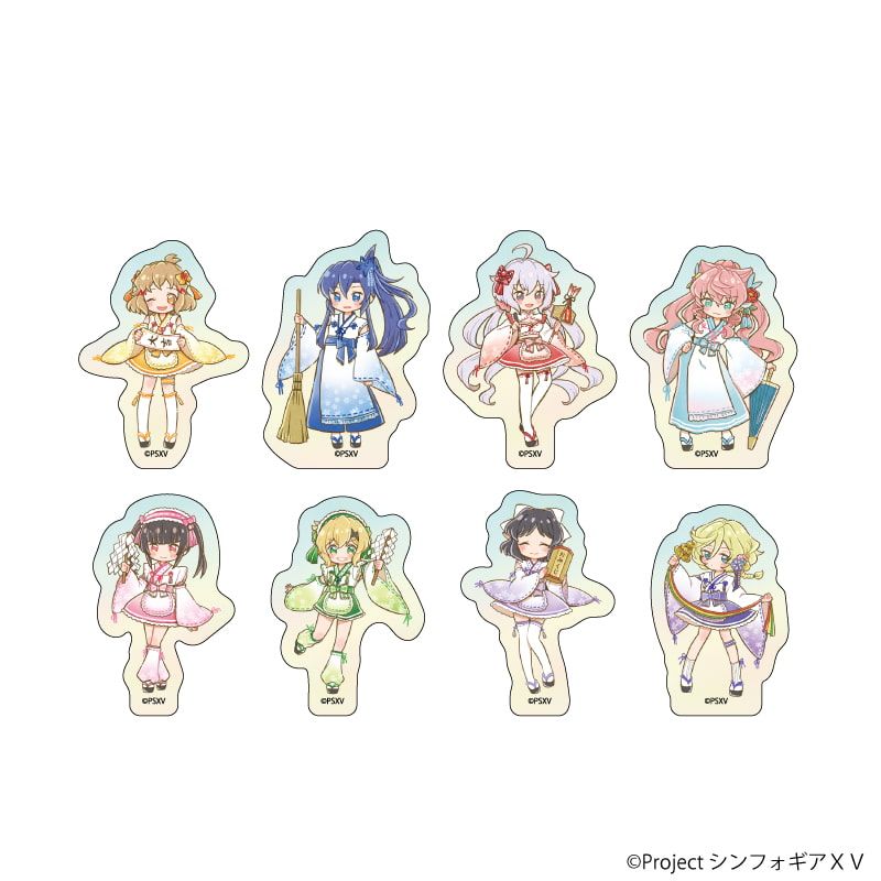 フレークシール(8種セット)「戦姫絶唱シンフォギアＸＶ」01/集合デザイン(レトロアートイラスト)